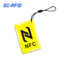 Étiquette NFC en époxy d'impression professionnelle 13,56 MHz, étiquette RFID, étiquette Google Review, porte-clés pour les médias sociaux, carte intelligente personnalisée