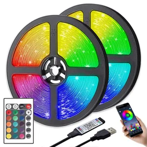 Led Strip Licht Fita Rgb 2835 Luces String Flexibele Lamp Tape DC5V Bluetooth Infrarood Controle Tv Achtergrondverlichting Home Party Decoratie