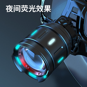 Linterna frontal con pantalla LCD, luz LED recargable de 5W para acampar, pescar, explorar y reparar automóviles - Product Image 2