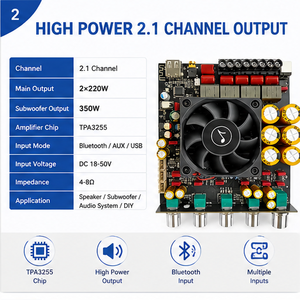 Placa Amplificadora AS21PRO <span class=keywords><strong>de</strong></span> 2.1 Canales, 300W*2+600W TPA3255, Módulo Amplificador <span class=keywords><strong>de</strong></span> Audio Digital <span class=keywords><strong>de</strong></span> Alta Potencia, Directo <span class=keywords><strong>de</strong></span> Fábrica - Product Image 2