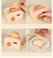 Ensemble de jeu de grille-pain en bois, jouet de cuisine, jeu d'imitation petit-déjeuner, jeu de rôle, apprentissage Montessori, cadeau éducatif pour les tout-petits et les enfants