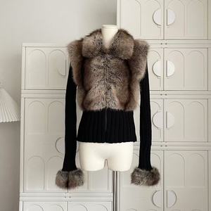 Fashion Knitted Ribbed Sweater <strong>Fleece</strong> Jacket Tops Fuzzy Faux Fur Coat Long Sleeve Custom Soft Slim Zipper <strong>Women</strong> <strong>Cardigan</strong> Sweater - Product Image 4