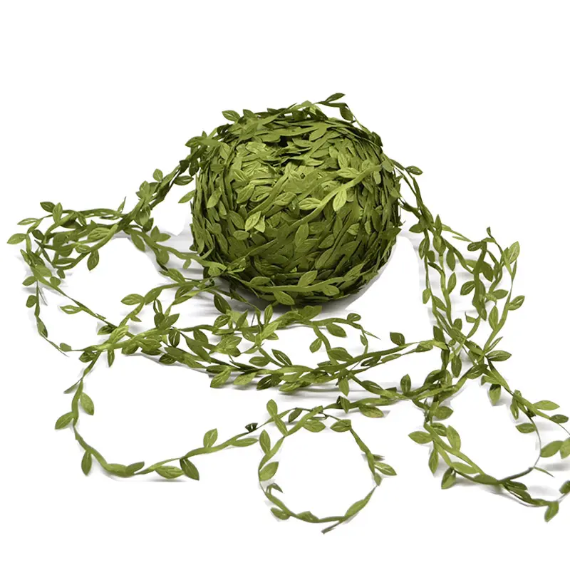 21 Yard Silk Leaf-Shaped Handmake Artificial green Leaves For Wedding Decoration DIY Wreath Gift Scrapbooking Craft Flower