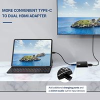 Hardrock 4K 60Hz USB-C ke Dual untuk Adaptor Bersertifikasi FCC CE Model 02H4U Perlindungan OLP