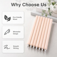 Stylo bille en bois naturel avec pointe en laiton, écologique, corps rond, gravure laser personnalisée pour le bureau, les étudiants, l'école, cadeau