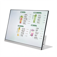 Écran d'affichage publicitaire LCD numérique électronique de 21,5 pouces en forme de L pour restaurants, commerces de boissons, affichage de bienvenue en intérieur, menu numérique, 1 an