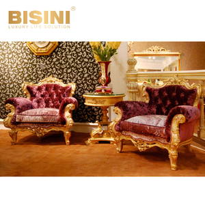 Mobili da soggiorno in stile francese royal set componibile in velluto divano classico, design unico mobili antichi per soggiorno - Product Image 4