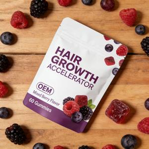 Private Label Organic Halal Vegan <b>Collagen</b> Pumpkin Seed Extract Hair Growth Gummies OEM Hair Skin Nails Adults - Product Image 5