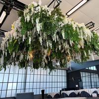 Décorations florales de mariage de luxe sur mesure, fleurs artificielles de glycine suspendues, mur de fleurs, plafond fleuri, glycine éternelle pour la décoration de mariage et de la maison