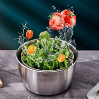 304 RVS groentesalade droger, handmatig draaiende afdruipmand, huishoudelijke fruit- en groentedroger, wasgereedschap