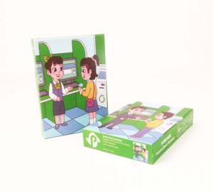 Laminado mate de papel duro pequeño cartón rígido Grey Junta rompecabezas caja de embalaje - Product Image 1