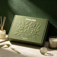 Boîte en papier vert gaufré personnalisée avec logo imprimé, boîte d'expédition pliable pour emballage cadeau de parfum et de soins de la peau