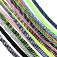 Lacets en polyester tissé plat bicolore écologiques à motif losanges avec embouts en plastique pour vêtements, baskets et sacs – Vente en gros