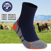 OEM Chaussettes d'équipage chaudes en laine mérinos personnalisées de haute qualité Chaussettes de logo de sport de randonnée en plein air