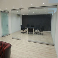 Mur de verre pliant sans cadre en aluminium, cloison mobile en verre pour bureau et commerce
