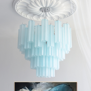 Lámpara de Araña <span class=keywords><strong>LED</strong></span> de Hierro y Vidrio de Estilo Moderno Francés de Lujo para Sala de Estar, <span class=keywords><strong>con</strong></span> Altura Ajustable, Lámpara Colgante de Techo para <span class=keywords><strong>Dormitorio</strong></span>, Hogar y Hotel - Product Image 2