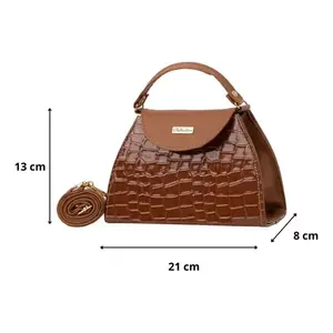 Acalia Camel Fana Bolso bandolera para mujer con patrón de cocodrilo, correa ajustable, cierre con hebilla, talla adulta - Product Image 3