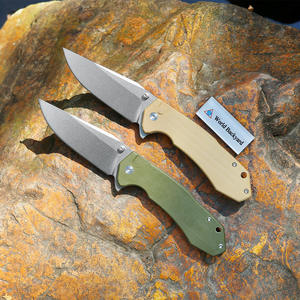 XR34R グリーン G10 ハンドル アウトドア サバイバル 折りたたみナイフ キャンプ ポケットナイフ D2鋼ブレード 小型携帯 EDC 自己防衛ナイフ - Product Image 1