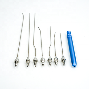 Juego de cánulas de acero inoxidable de fibra óptica desnuda ENT de 7 piezas (200-600m) de 10cm-20cm para cirugía de cuerpo y pie - Product Image 1