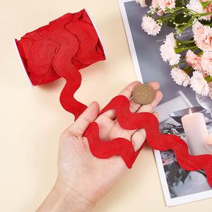 ริบบิ้นสีแดงคริสต์มาส ลายก้างปลา ผ้าทอแบบถักเป็นมิตรกับสิ่งแวดล้อม สำหรับเสื้อผ้า กระเป๋า รองเท้า สิ่งทอในบ้าน งานฝีมือ DIY - Product Image 3