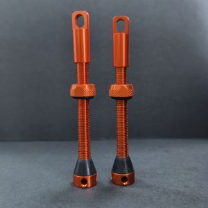 High Quality 120mm Aluminum Alloy Presta <b>Valve</b> Anodized Orange Color Bicycle <b>Tubeless</b> Accessories - Product Image 1
