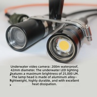 Caméra de plongée professionnelle avec tête de lampe subaquatique, résistance à la pression de 200 m, écran 15 pouces, équipement de plongée professionnel pour usage commercial, directement de l'usine