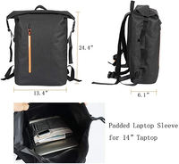 Sac à dos étanche à enroulement pour ordinateur portable, sac de voyage décontracté, sac à dos de jour, sac de mode d'affaires, logo personnalisé, polyester