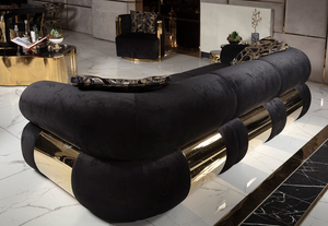 Mr ý phòng khách sang trọng sofa Set thiết kế hiện đại couch vàng thép không gỉ đồ nội thất nhà biệt thự sofa - Product Image 3