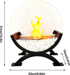 Cheminée de <span class=keywords><strong>table</strong></span> à éthanol en métal et verre pour usage intérieur/extérieur, emballage pour vente par correspondance - Product Image 2