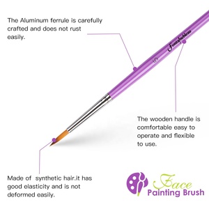 Juego de Pinceles para Pintar Caras Premium 2026, Cerdas Planas Suaves de 1/2 Pulgada con Mango de Madera Morado para Artistas - Product Image 5