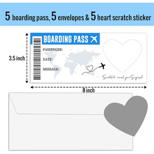 Tarjeta dorada para rascar, regalo de cumpleaños DIY, billete sorpresa, papel de aluminio para rascar, billete de viaje, tarjeta de embarque para niños y adultos - Product Image 4
