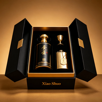 Individuelles Logo Doppeltürige Magnetverschluss-Luxus-Papierbox für Whiskey, Brandy, Wein, Champagner, Getränkeverpackung mit Einlage