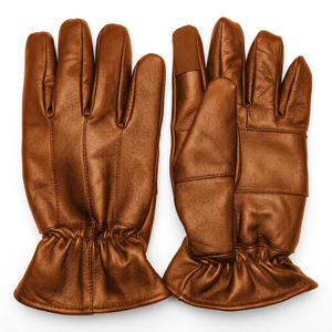 Gants de moto en cuir de mouton, longueur poignet, pour usage quotidien en hiver, style uni, écologiques, compatibles écran tactile, pour la pêche à la ligne et le cyclisme - Product Image 4