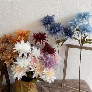 Nova Alta Qualidade 3 Cabeças Falso Anêmona Do Mar Flores Única Hola 65cm Comprimento Artificial Anêmona De Seda Branca para o Casamento - Product Image 1