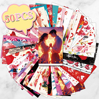 Cartes de vœux de la Saint-Valentin en gros, cartes décoratives murales en forme de cœur rose dessinées à la main avec message personnalisable
