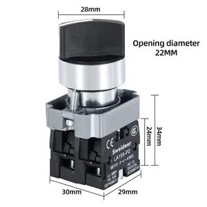 Long Handle Plastic Latching Rotary <strong>Switch</strong> 22mm 2/<strong>3</strong> <strong>Position</strong> Self Locking Reset Select Knob <strong>Switch</strong> - Product Image 6