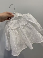 Nouvelle collection de vêtements pour enfants style coréen, ensemble bébé printemps-automne en coton brodé, chemise de poupée pour fille + short à col et motif fesses volumineuses