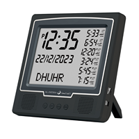 Nouvelle Arrivée 2026 - Horloge Murale de Bureau AL FATIHA AZAN FAJ-115 Carrée Classique - Rappel de l'Heure de l'Athan - Prière Musulmane - Fonctionne sur Piles