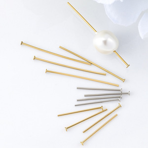 Stainless Steel T Pin Head Pin | PVD Gold Plated DIY Jewelry <b>Making</b> Findings <b>Beading</b> Pins for Necklace <b>Bracelet</b> Handmade Craft - Product Image 3