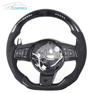Volant en fibre de carbone LED pour <span class=keywords><strong>Jaguar</strong></span> F-Pace F-<span class=keywords><strong>Type</strong></span> I-PACE XE XF XJ Volant de voiture en cuir perforé en daim - Product Image 2