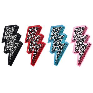 Al por mayor Parche <span class=keywords><strong>de</strong></span> rayo, Insignia bordada <span class=keywords><strong>de</strong></span> lentejuelas <span class=keywords><strong>de</strong></span> leopardo, Aplique termoadhesivo con estampado animal <span class=keywords><strong>de</strong></span> guepardo Y2K para ropa, bolsos, sombreros y manualidades - Product Image 1