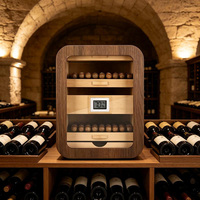 Humidor à cigares en cèdre pour collectionneur, armoire à 3 niveaux avec hygromètre numérique et fenêtre en verre