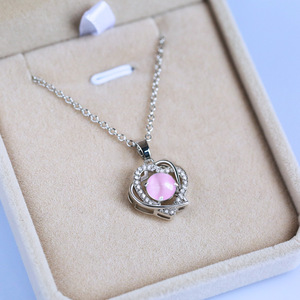 Collana con Ciondolo Floreale in Stile Coreano per Donne, con Incastonatura di Gemme, Catena in Rame, Design Elegante per la Clavicola - Product Image 2