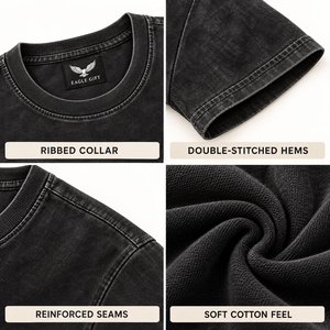 Wholesale Oversized Acid Wash 100% Cotton Knitted <b>T</b>-<b>Shirts</b> Light Weight Breathable Quick Dry Eco Friendly <b>Shirts</b> - Product Image 3