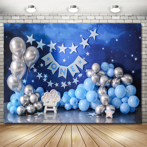 Toile de fond pour la <span class=keywords><strong>photographie</strong></span> du 1er anniversaire d'un nouveau-né, smash cake, ballons colorés, enfants, studio photo, photocall, accessoires de fond - Product Image 2