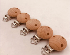 Legno naturale ciuccio supporto Clip <span class=keywords><strong>con</strong></span> perline lucidato catenina per il bambino sublimazione pulsante in legno - Product Image 3