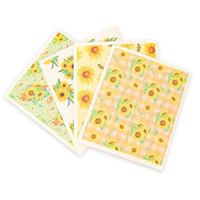 Impression personnalisée de fleurs Serviette de vaisselle suédoise en cellulose réutilisable écologique Chiffons de nettoyage pour vêtements