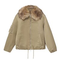 Manteau d'hiver chic et rétro pour femme, nouvelle collection 2026, décontracté, avec col en fourrure amovible et manches longues