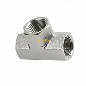 LIUJIN bsp adaptor tee wanita fitting tabung hidrolik selang fitting puting