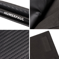 HUMERPAUL dompet kartu kredit Bank RFID, dompet pintar lipat tiga serat karbon Pop Up untuk pria